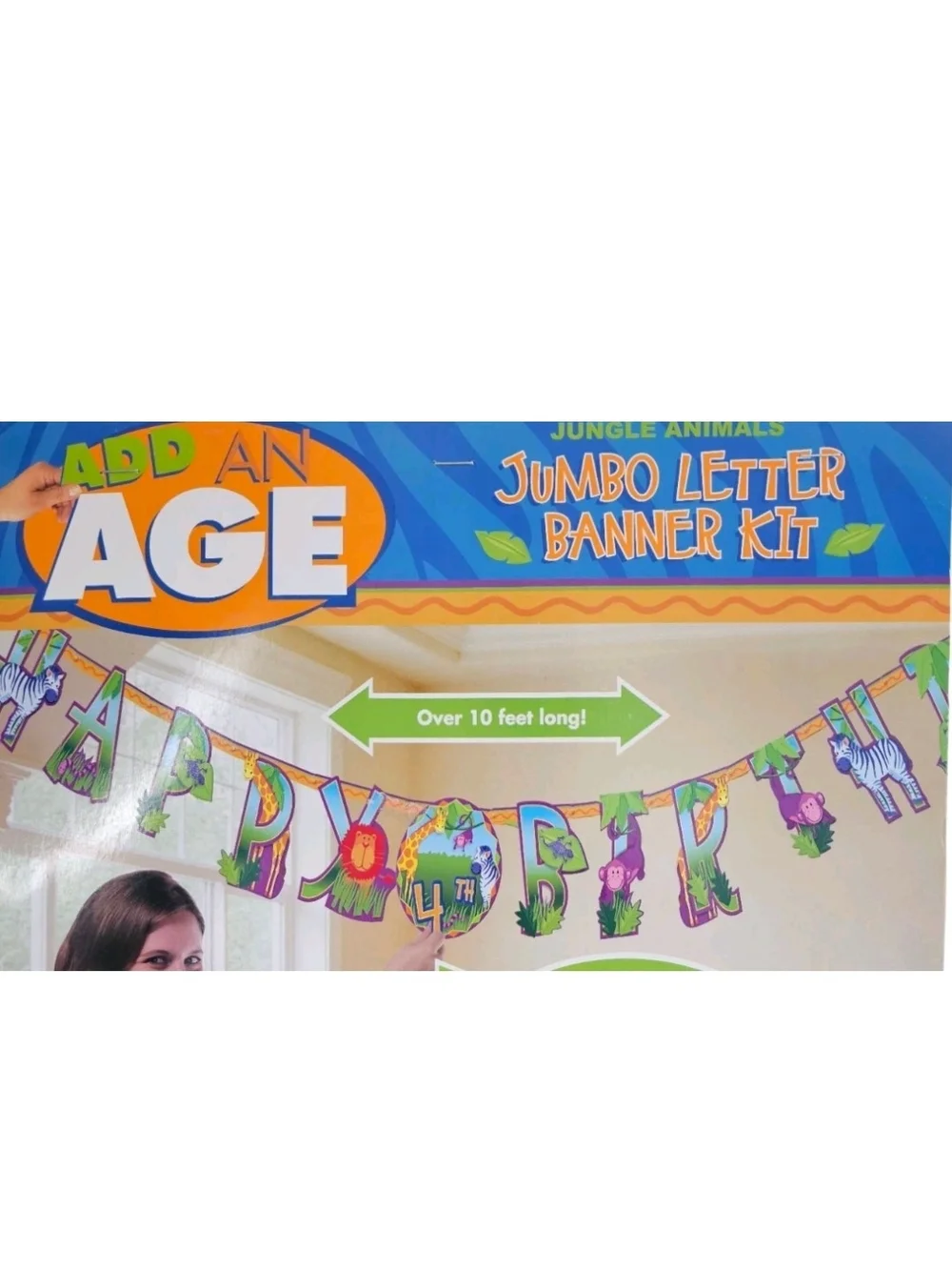 Amscan Jungle Animal Jumbo Letter Banner Age Tablecloth Centerpiece Party Lot